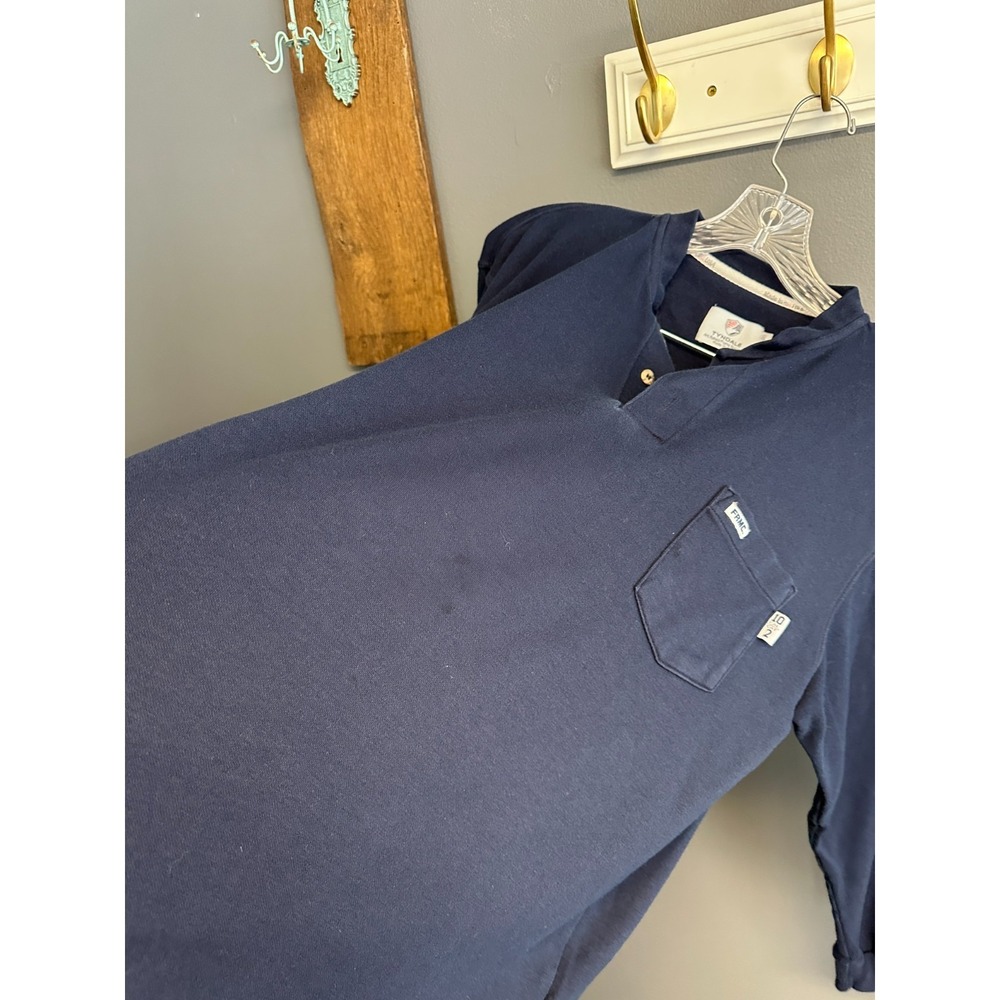 Tyndale FR Mens L Henley 10 CAL / CAT 2 Flame Resistant Navy Blue Long Sleeve - Picture 4 of 7